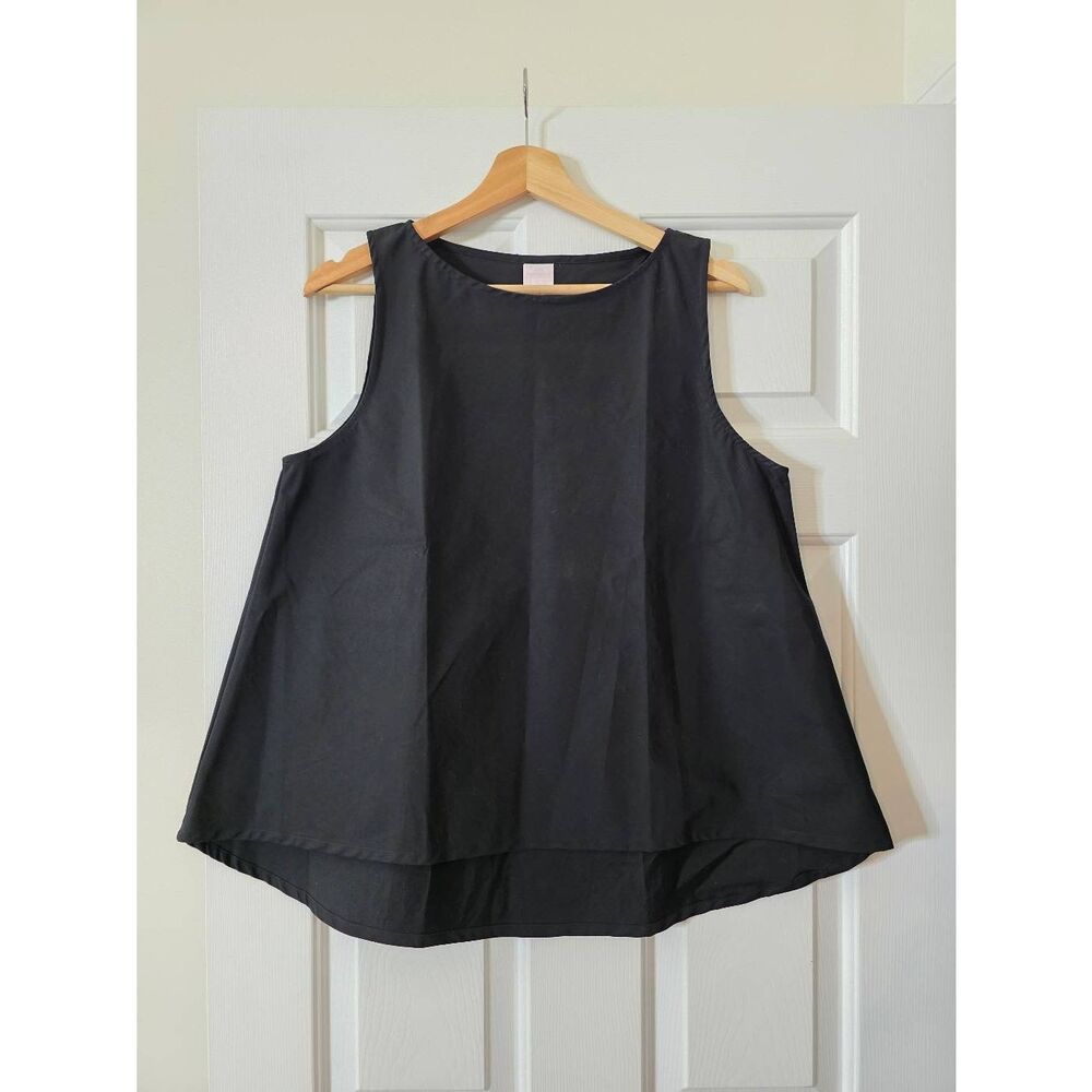 Ann mashburn Cotton Blend Black Tank Blouse L